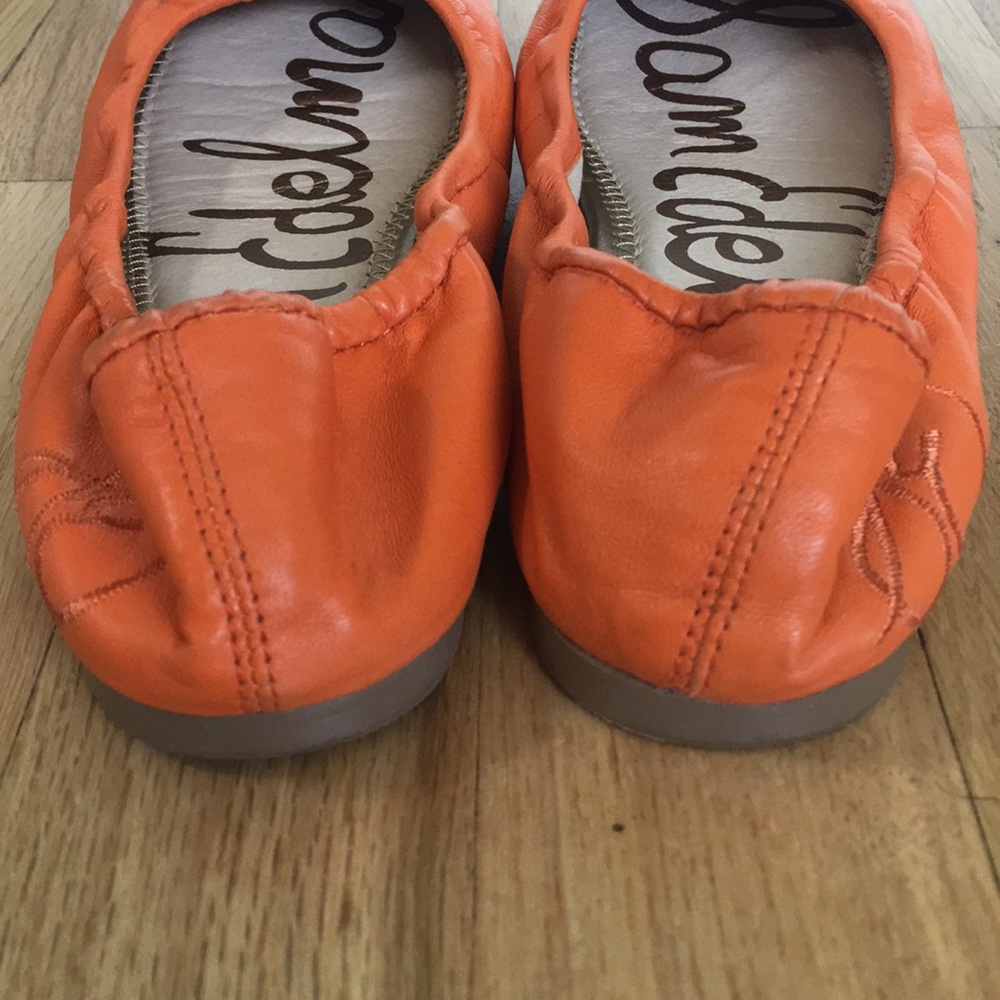 Sam Edelman Orange Leather Ballet Flats - Picture 3 of 6